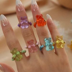 2/$10 NEW! Gummy Bear Beaded Ring Cute Present Colorful